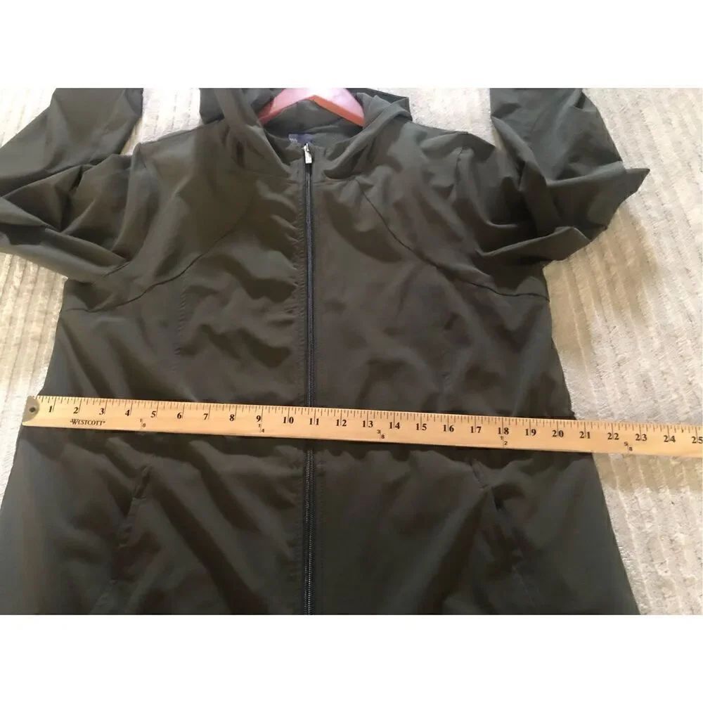 Women's All In Motion Zip Up Green Knit Sweat Jacket Size M - Picture 7 of 11